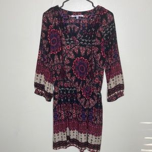 Collective Concepts Boho Floral Dress with Tassels